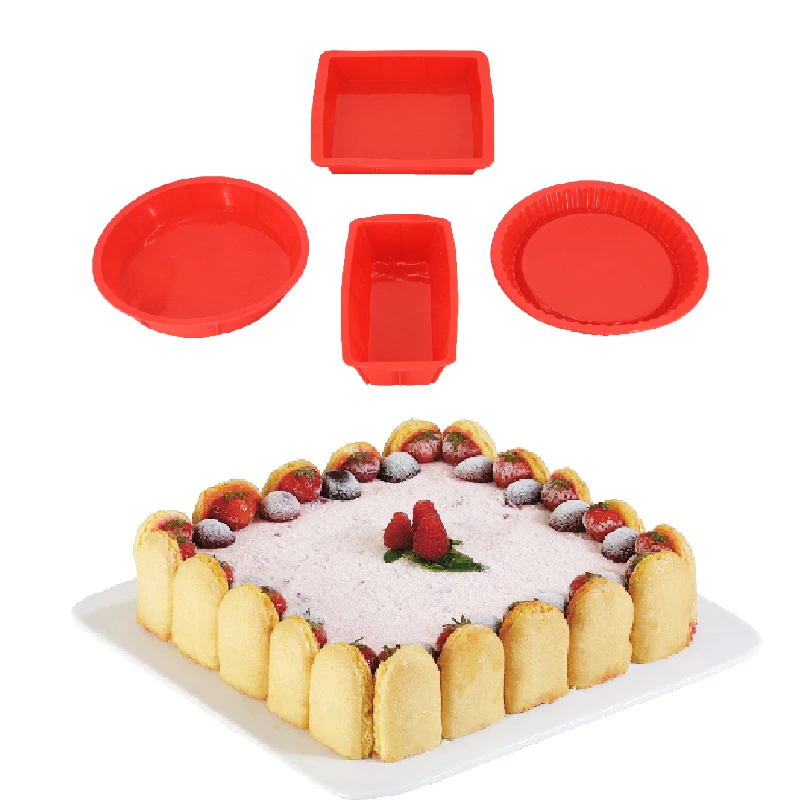 Diniwell 4 шт. маленькая Tart 3D силиконовая форма для пирожных формы тортов пиццы