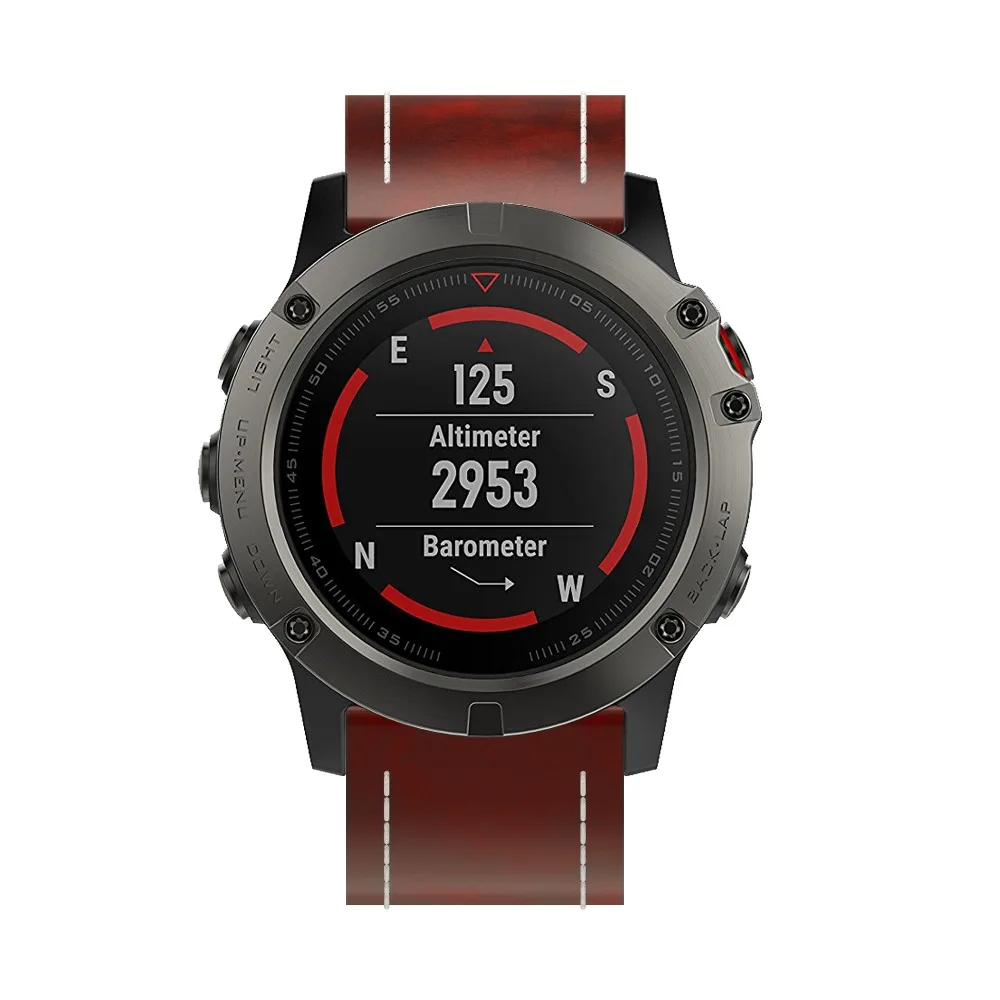 Быстросъемный кожаный ремешок для Garmin Fenix 5X Plus часов браслет наручных 3 HR|Ремешки