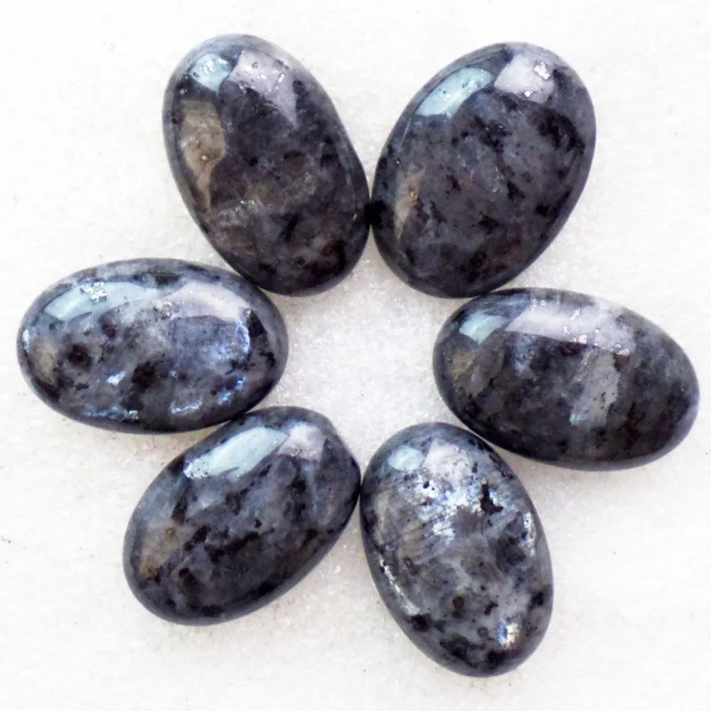 (6 шт./партия) оптовая продажа Овальный Кабошон из натурального ларвикита 30x20x7 мм