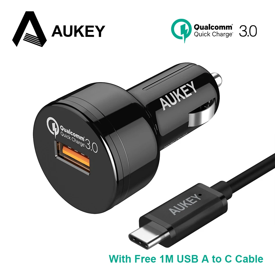 AUKEY 24 Вт быстрое турбо Быстрая зарядка 3 0 USB Автомобильное зарядное устройство с