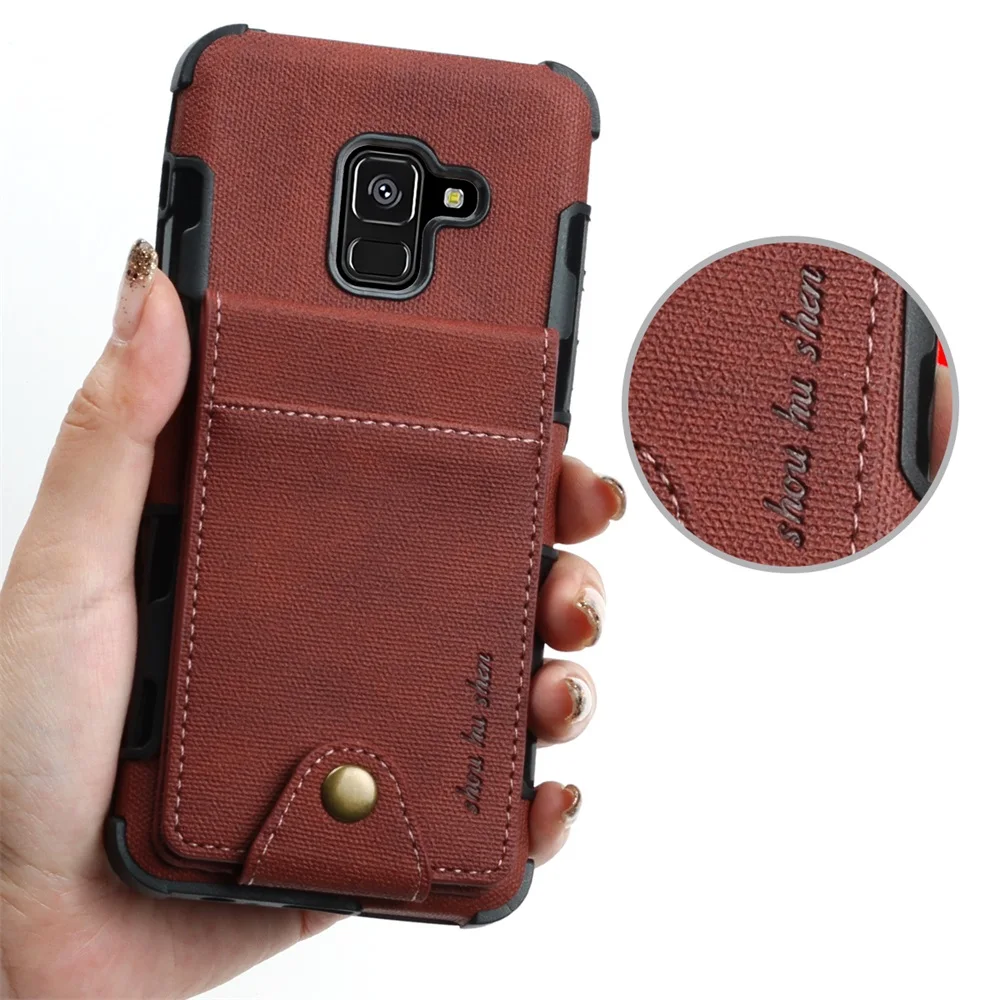 HengLiTai Джинсовый чехол-кошелек с узором для Samsung Galaxy A8 2018 чехол несколькими