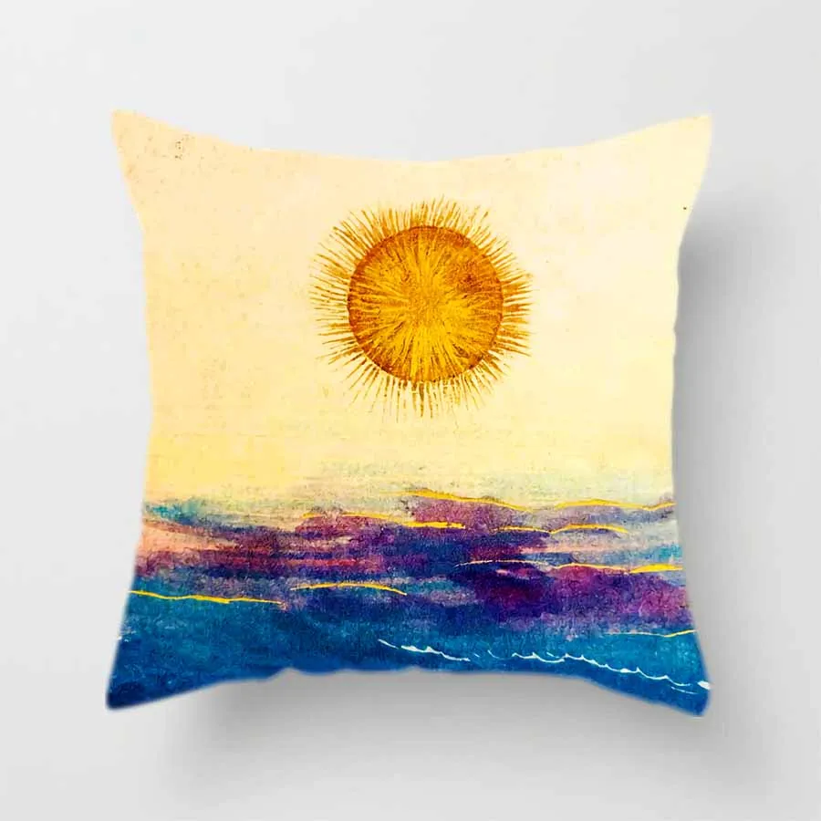 Чехол для подушки в стиле ретро с Луной и звездами солнцем из полиэстера