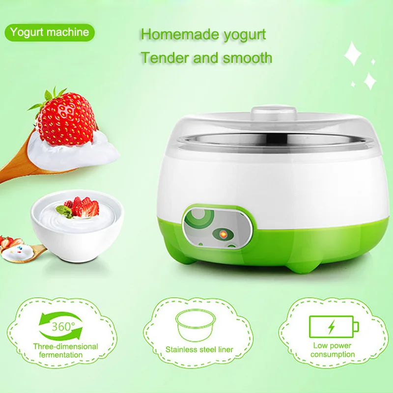 

Fashion DIY Home Electric Yogurt Machine Maker Automatic Energy Saving Mini Stainless Steel Liner High Quality HY99 JU01
