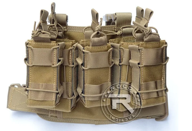 TAN ROCOTACTICAL военная сумка для ног с прикрепленным подсумок& Фонарь держатель ноги бедра снаряжение кобура пистолет журнал - Цвет: TAN