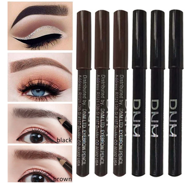 Водостойкие деревянные карандаши для бровей натуральные черные и коричневые