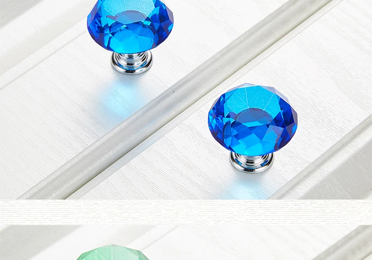 KAK 30 мм 5 шт. Алмазная форма Хрустальные стеклянные ручки для шкафа ручки для выдвижных ящиков кухонный шкаф ручки оборудование для обработки мебели