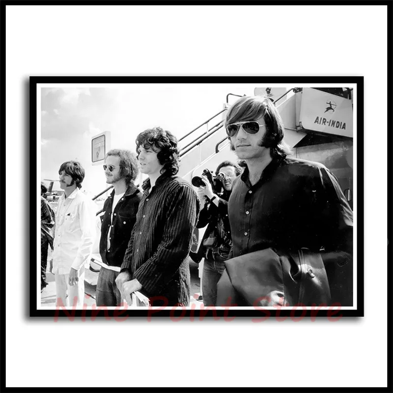 Двери, Jim Morrison, рок-группа, музыка, белая бумага с покрытием, плакаты, настенные Стикеры, домашний декор, Настенный декор, без рамки - Цвет: Светло-серый