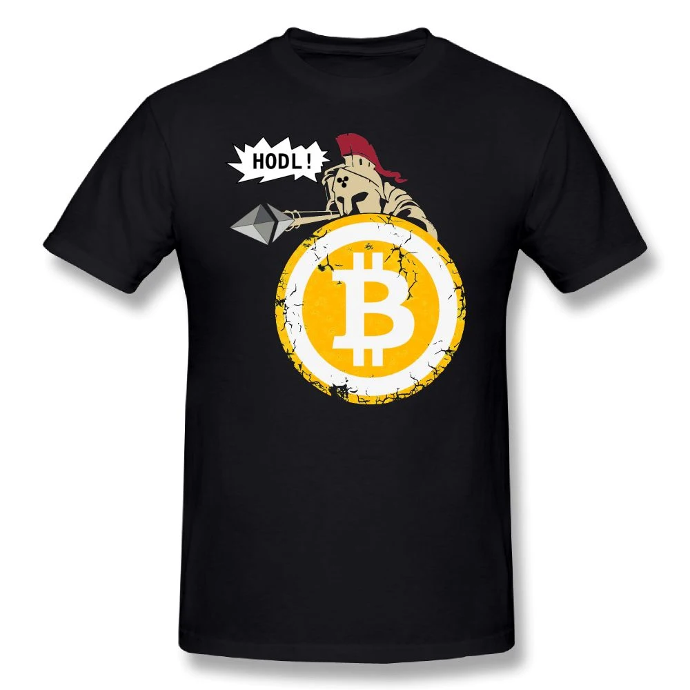 Биткоин HODL ваш криптос футболка криптовалюта о образный вырез короткий рукав 100%