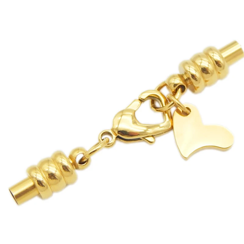 Позолоченные застежки из нержавеющей стали ювелирные кулоны сердечко