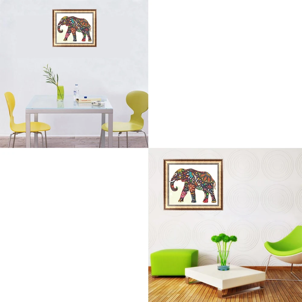 DIY Diamond Painting Kits Full Square Drill Crystal Embroidery Pictures Cross Stitch for Home Wall Decoration Animal Elephant | Канцтовары