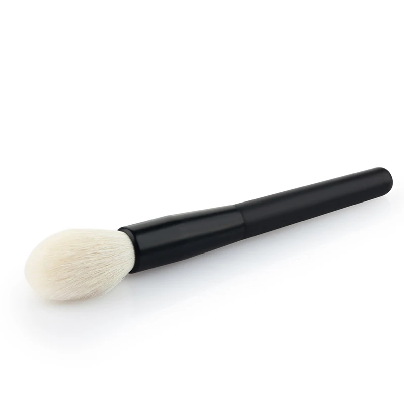 Elegant Black Handle Makeup Brush with Goat Hair Fine Soft Professinal for Powder Blush Foundation Blending Highlighter | Красота и
