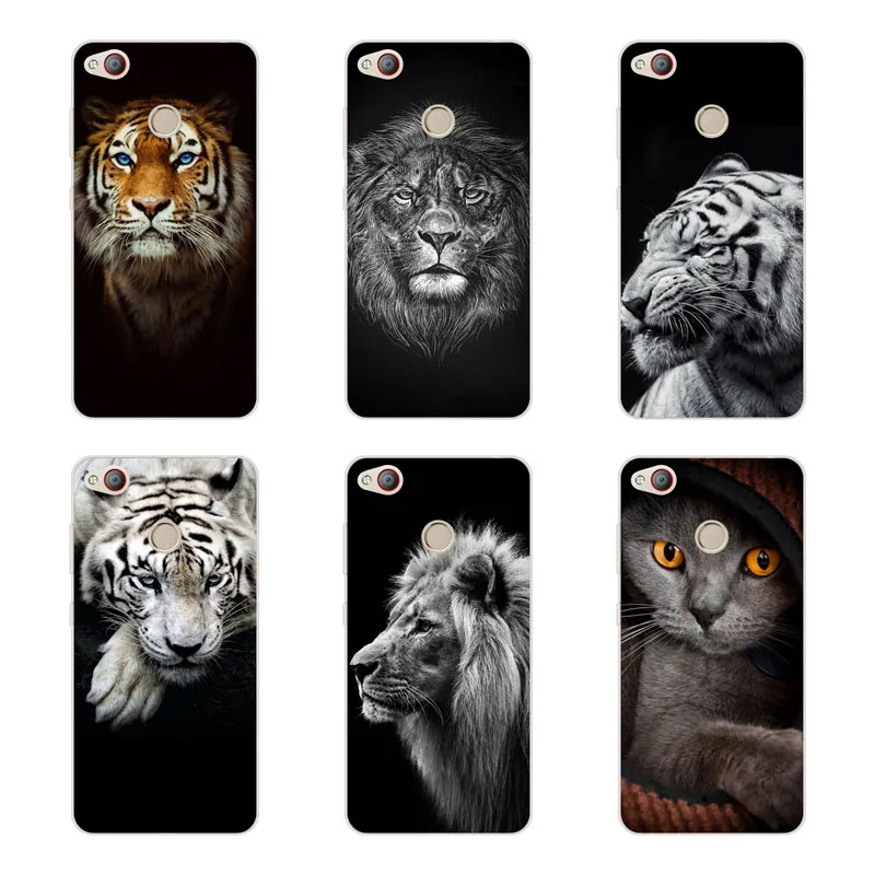 zte nubia z11 / mini s Case Silicon Tigers and lions Painting Soft TPU Back Cover for Protect Phone cases |