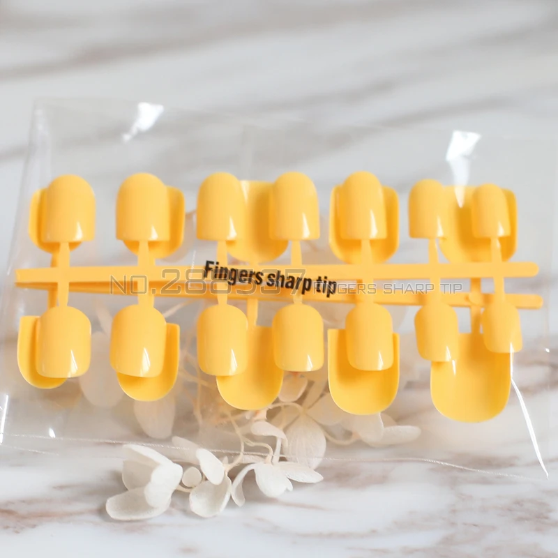Накладные ногти ярко желтые квадратные 24 шт.|false nails|nail falseyellow nail |