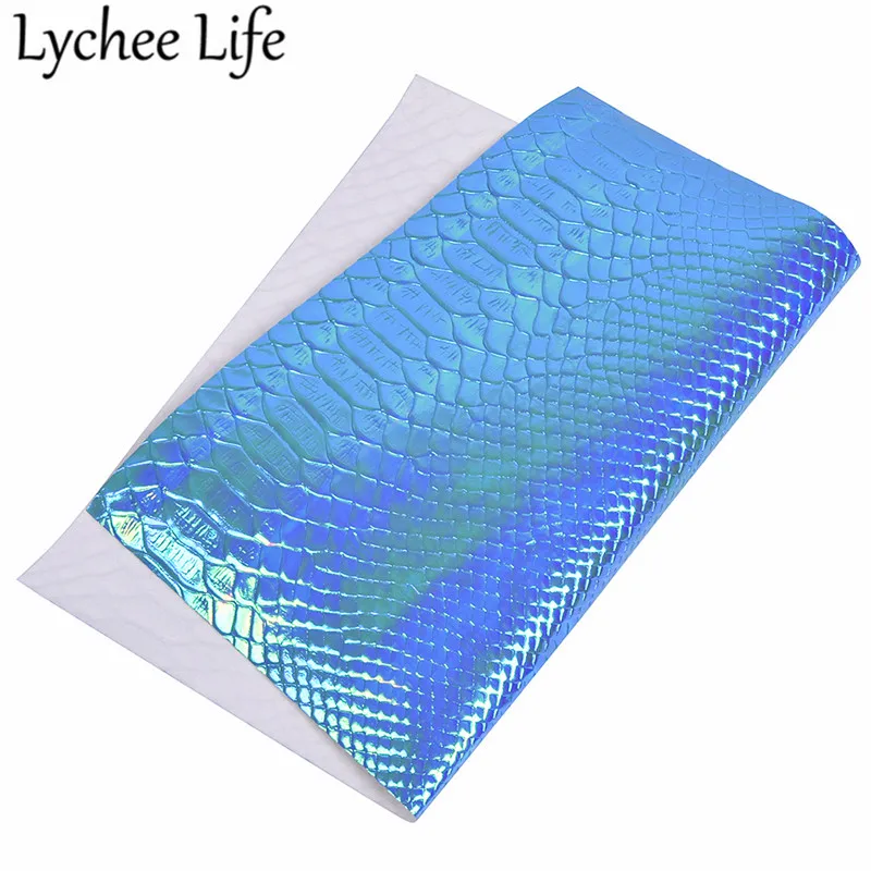 Lychee Life цветная крокодиловая кожа радужная искусственная 29x21 см ткань сделай сам