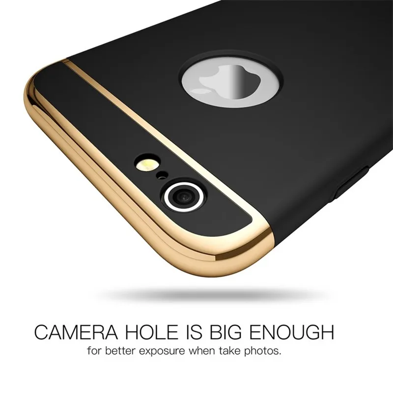 Новейший позолоченный Жесткий ПК Тонкий чехол для iPhone 5S 6 6S 7S 8 X Plus 3 в 1 Гибридный