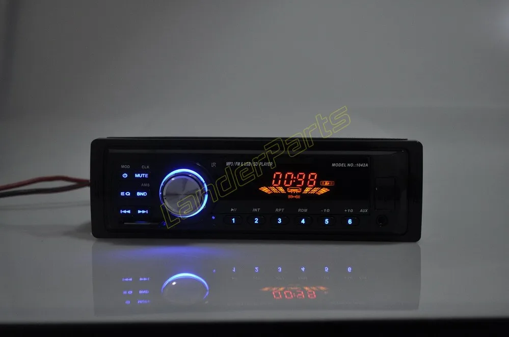 Новое поступление 12 в автомобильный Радио плеер FM MP3 автомобильный аудио с USB SD слот MP3 WMA WAV forma музыка с пультом дистанционного управления 1 DIN 1042A