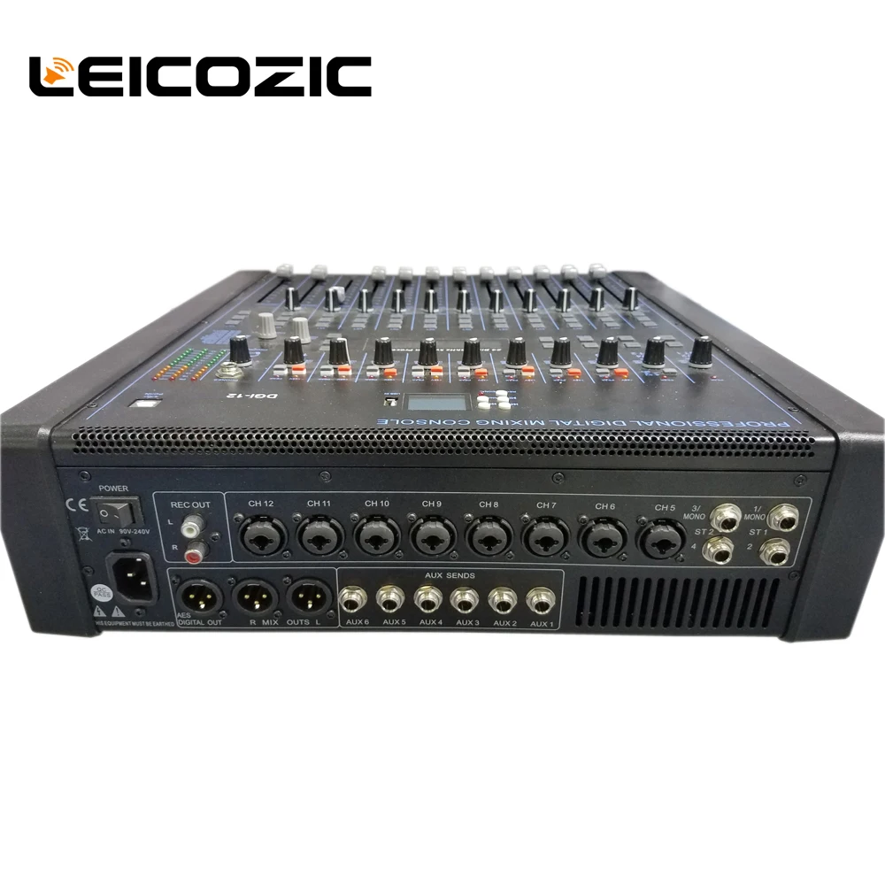 Leicozic 12-канальный Профессиональный цифровым микшером DGI-12 стоечные консоли цифровой микшерный пульт запись dj микшер профессиональный