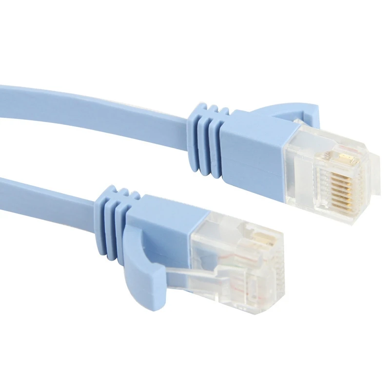Ультратонкий плоский сетевой Ethernet-Кабель CAT6 LAN длина: 10 м/15 м/20 м (светло-голубой) |