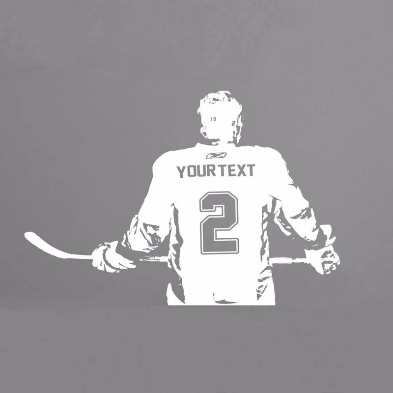 Персонализированные Бесплатная доставка хоккеист виниловые наклейки на стены