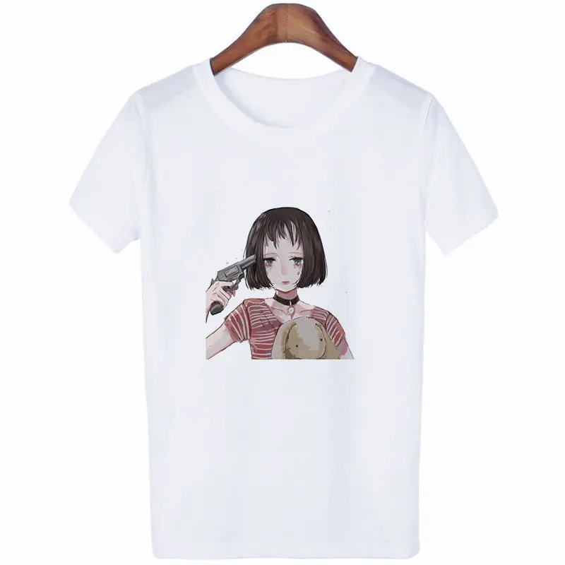Модная Милая футболка с изображением Ангела из комиксов для девочек Harajuku Kawaii