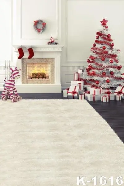 Vinyl Photography Backdrop Christmas Fireplace Computer Printed Customized Children Background For Photo Studios | Электроника