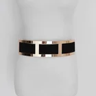 Женский широкий эластичный ремень для платья, черный и бежевый Роскошный дизайнерский ремень