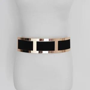 Женский широкий эластичный ремень для платья, черный и бежевый Роскошный дизайнерский ремень