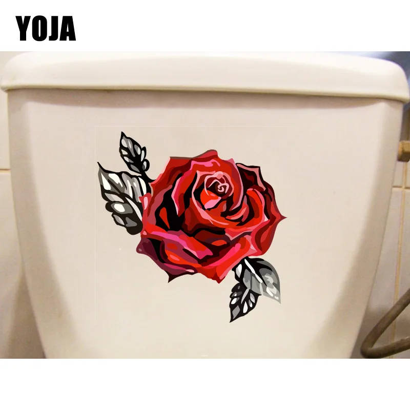 YOJA 18 8*19 см красная роза украшение для дома наклейка туалета наклейки комнаты