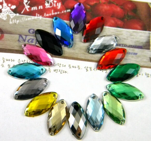 

Free shipping~! 1000pcs/bag 9*18mm Marquise Acrylic sew on rhinestones flat back,DIY Handmade garment Jewelry accessories