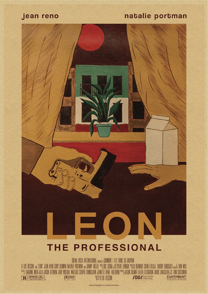 LAITANG Leon, профессиональный винтажный Ретро-постер к фильму, плакат, Настенный декор, украшение для дома - Цвет: Черный