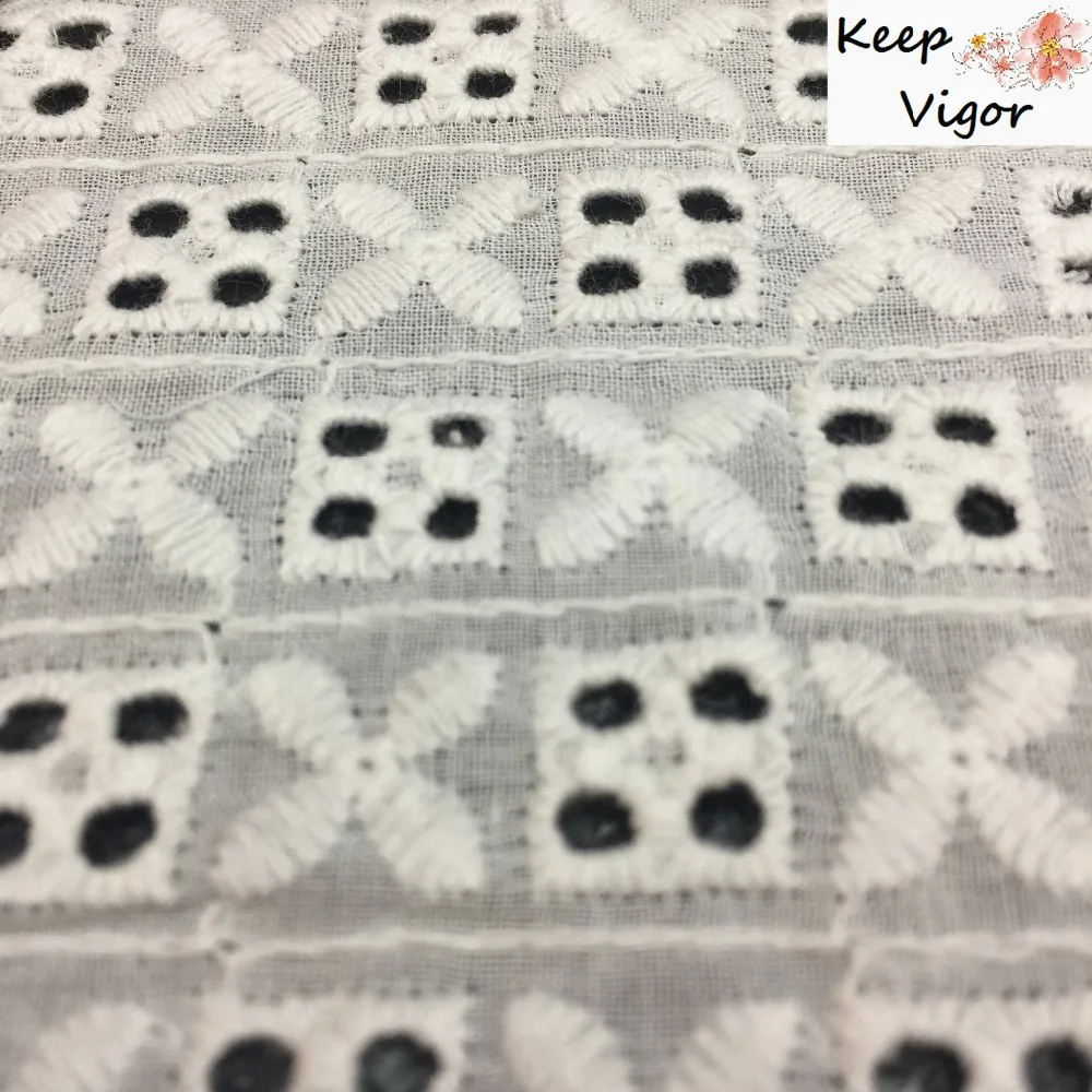 

(1 ярд) 100% хлопок мягкая Милая Белая чистая кружевная полная вышивка ткань для «сделай сам» платье свадебвечерние ринка