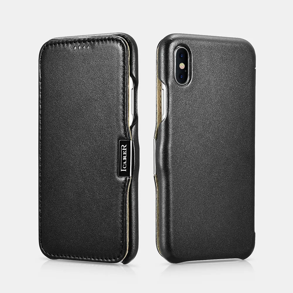 Icarer чехол из натуральной кожи для iPhone Xs MAX XR Xs X Apple Тонкий флип защитный чехол для сотового телефона Фолио кожаный чехол для телефона