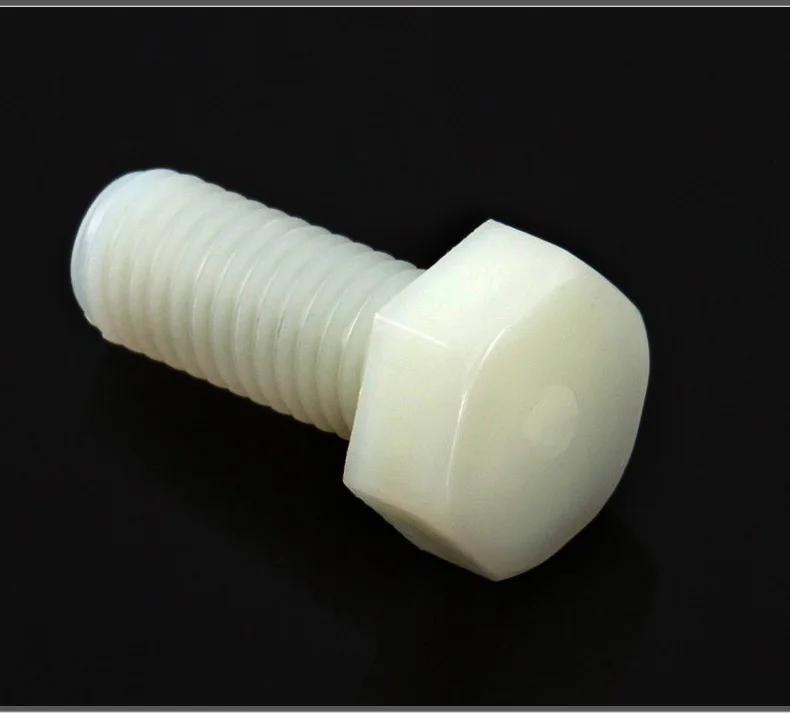 

50pcs DIN933 white nylon screws full thread outer hex Insulation screw M6 M8 screws External hex screw bolt
