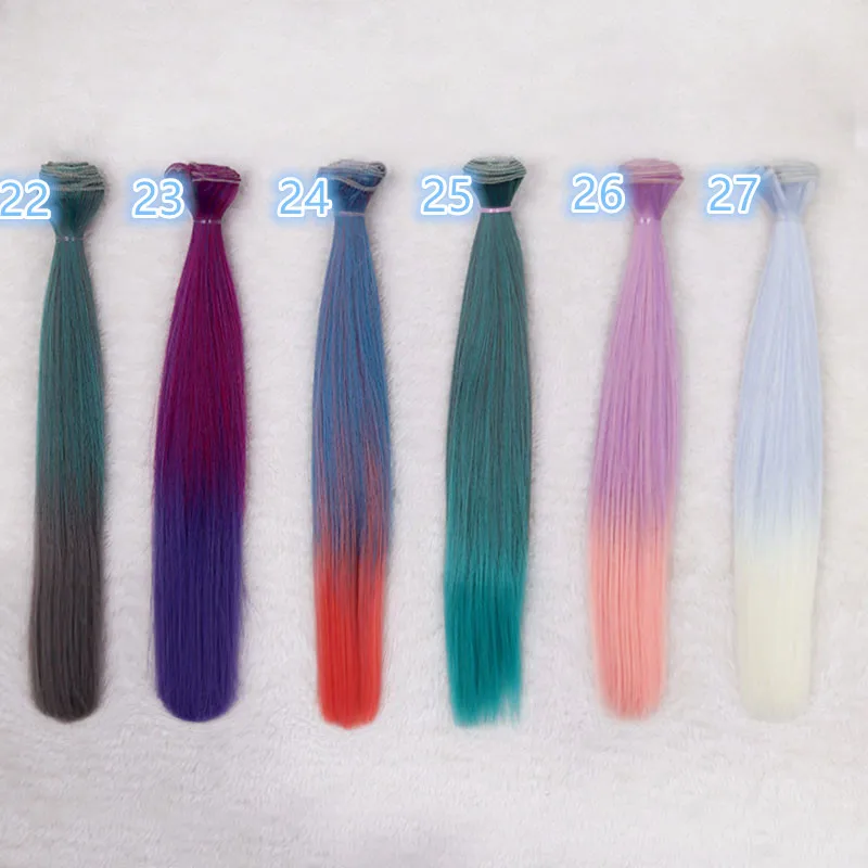 Кукольные волосы с градиентом прямые для кукол BJD SD Blyth кукольные парики-чоли из