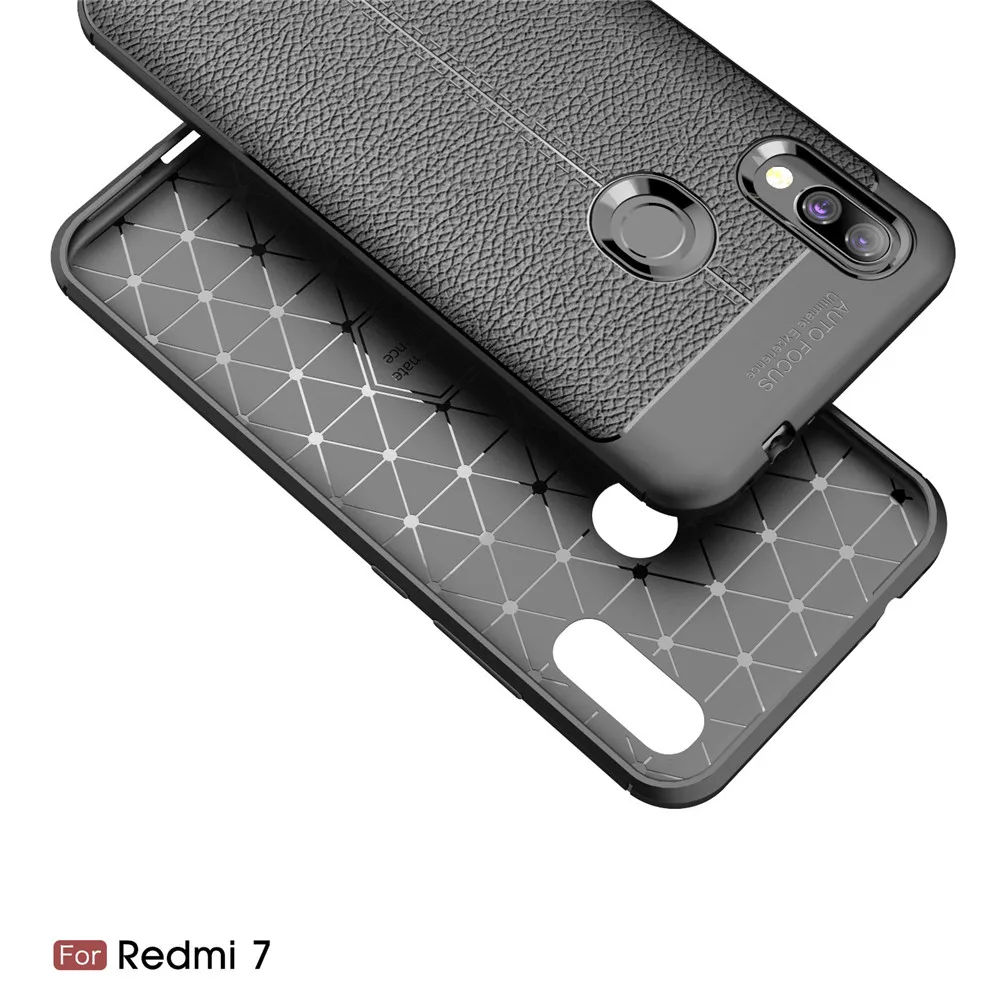 for Xiaomi Redmi 7 Bumper Shockproof Case Note Pro Soft Matte Skin Litchi Texture Cover |