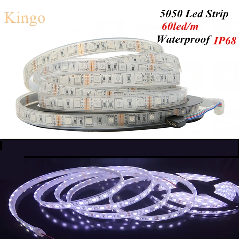 Водонепроницаемая светодиодная лента 5050 светодиодов 12 В 60 светодиодов/м|5050 led