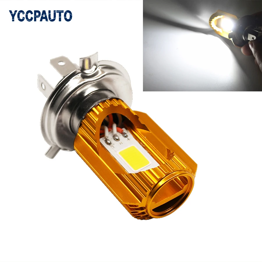 Gfoloza фара мотоцикла мопеда фонари скутера мотоцикл белый светодиод H4 DC12V 80V 8 Вт