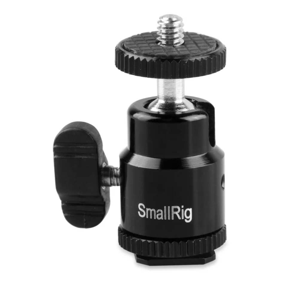SmallRig шариковая головка DSLR камеры БЫСТРОРАЗЪЕМНАЯ шаровая Головка с холодным башмаком до 1/" Резьбовой Адаптер для монитора, светильник для вспышки