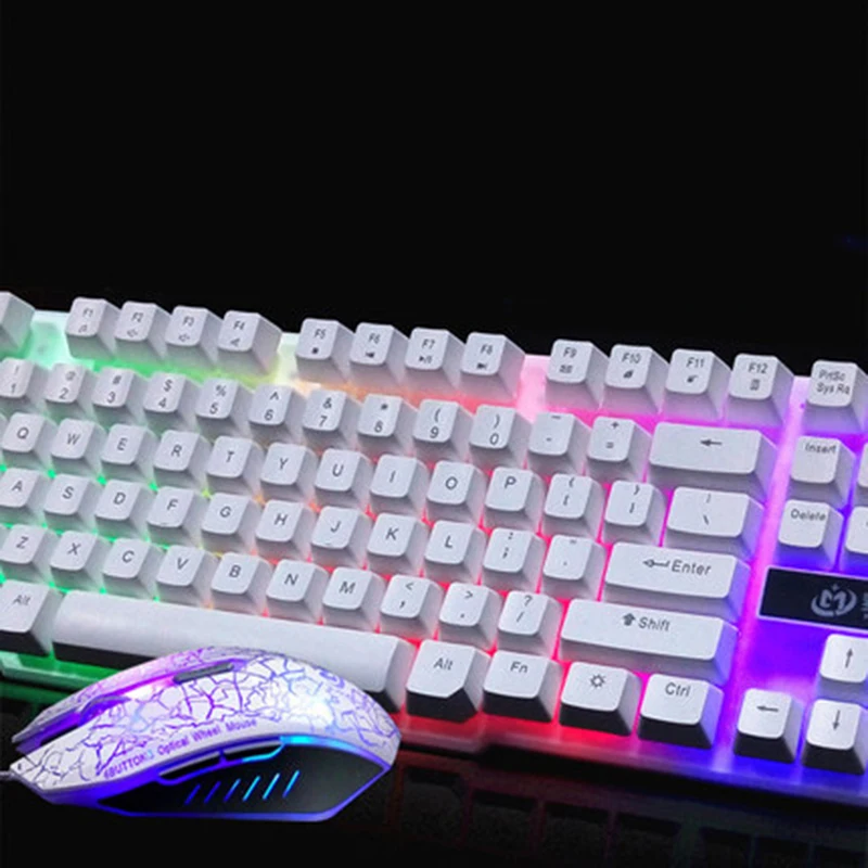 7 цветов Подсветка Gaming Keyboard + Мышь комплект комбо игры Клавиатура Мыши