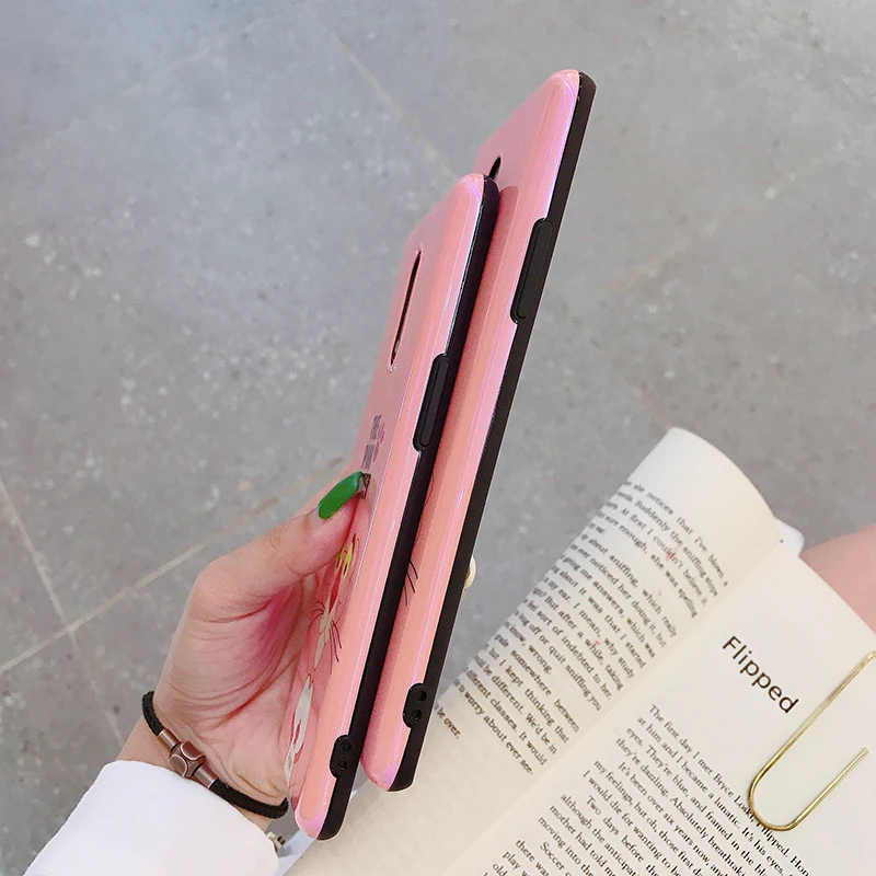 Голубой легкий Чехол для OnePlus 7 Милая Розовая пантера Глянцевая задняя крышка Подарочные чехлы для телефонов для one plus для Oneplus 7 Pro задняя крышка