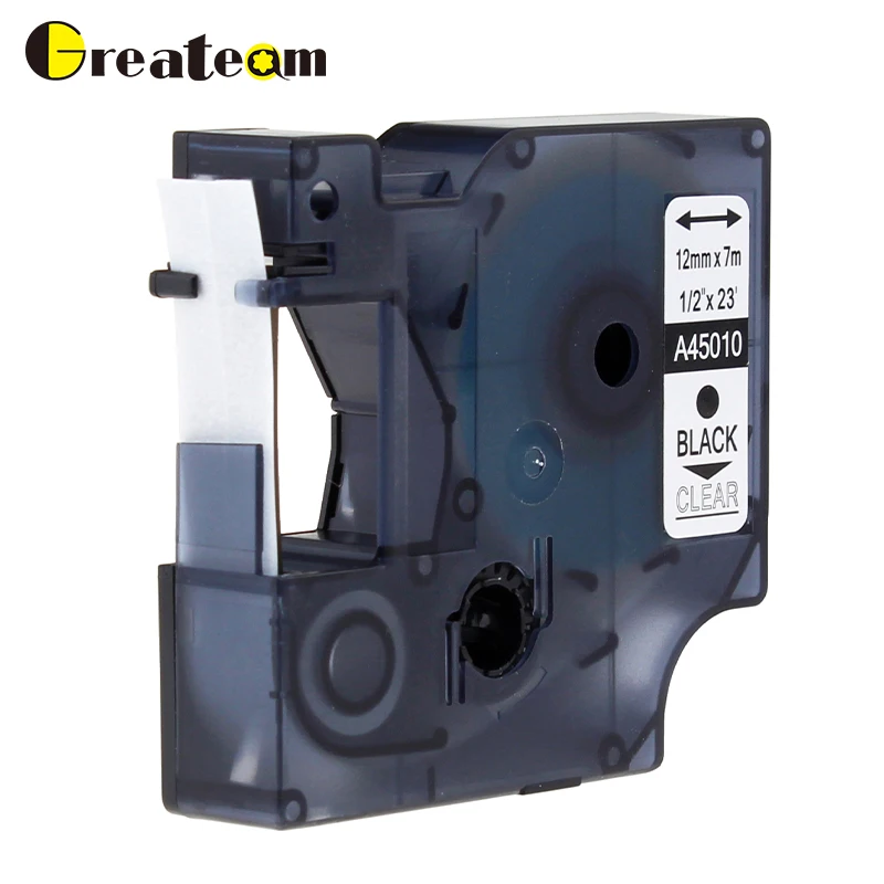 Greateam 1 шт. 45010 совместимый с dymo D1 принтер этикеток S0720500 запечатанных лент для