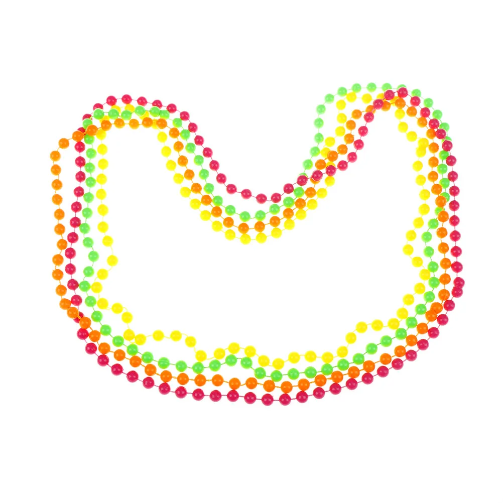 Necklace 4 шт./компл. вечерние модные 70-х и 80-х годов, неоновый Браслеты с бисером Цепочки и ожерелья женские девичник вечерние Декор поставки - Цвет: Necklace