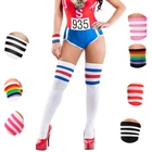 Чулки женские хлопковые, выше колена, в стиле Харадзюку, для косплея, хип-хоп, SW117, размера плюс