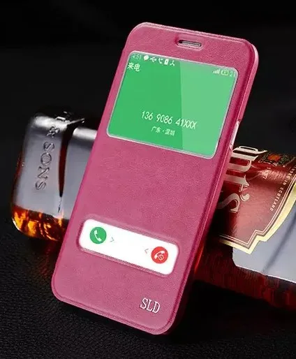 For Samsung J5 Case Cover Ultra-Thin Cute Slim Colorful Brand Window Flip Luxury Leather Galaxy J500 J500F |