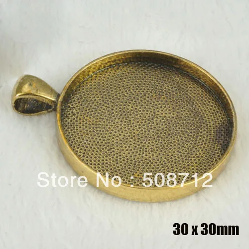 Free Ship!!!! WHOLESALE 100Pcs 30mm Antique Bronze Pendant Trays Cabochon Settings Cameo Blanks | Украшения и аксессуары