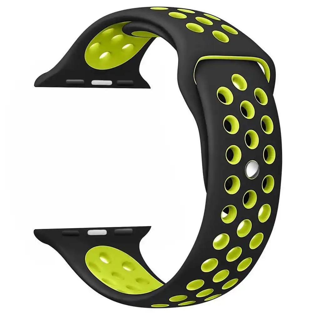 Дышащий ремешок для часов apple watch 42 мм 44 мм адаптер для часов браслет 40 мм 38 мм ремешок для iWatch apple watch 4 3 2 1