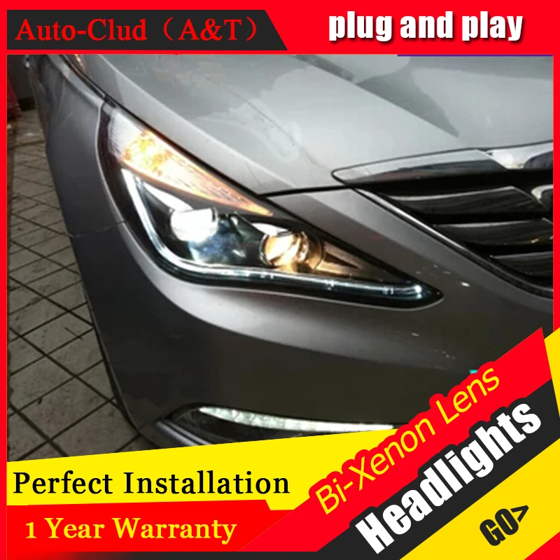 Авто Clud для Hyundai sonata головной светильник s 2011 2014 8 светодиодный биксеноновый