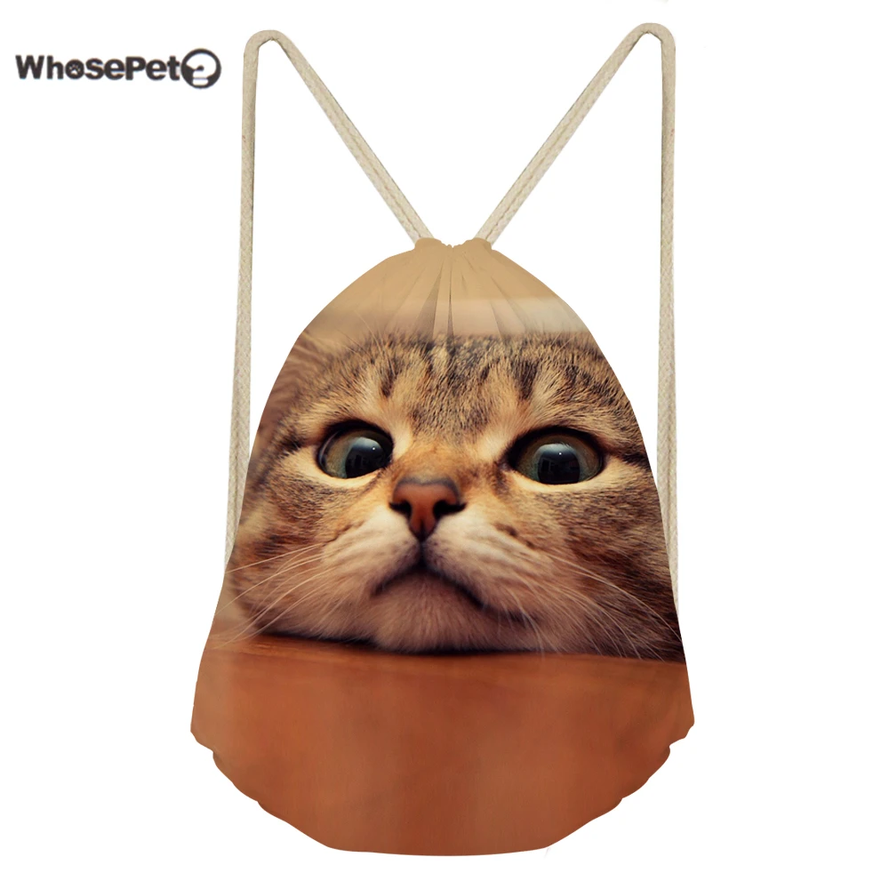 WhosePet мягкие сумки с ручками повседневный рюкзак принтом кота милые дети мальчики