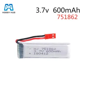 Литий-полимерный аккумулятор 3,7 в 600 мАч для Syma S032G WLtoys V929 V959 udi U818A запасные части для радиоуправляемого квадрокоптера летающая тарелка 3,7 в 751862