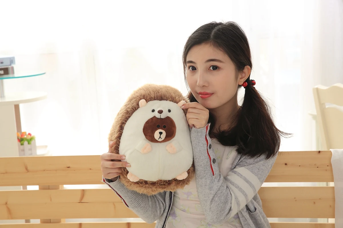 Kawaii животные Ежик дельфины бурый медведь плюшевые игрушечные лошадки мягкие куклы детей Рождественский подарок обувь для девочек мягки